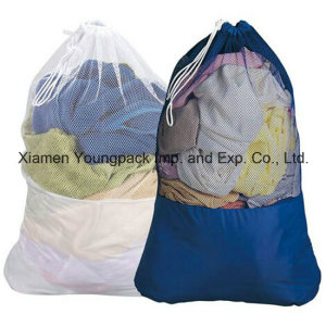 Personalized Extra Large Heavy Duty White Nylon Mesh Drawstring Laundry Bag